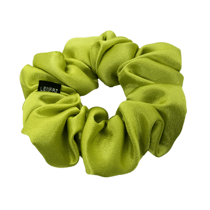 Satin Silk Scrunchie - Handmade – Lime Green Color