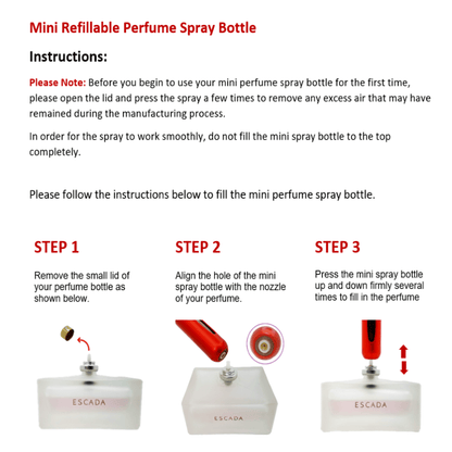 Bubblegum Pink 5ml Mini Refillable Perfume Spray Bottle