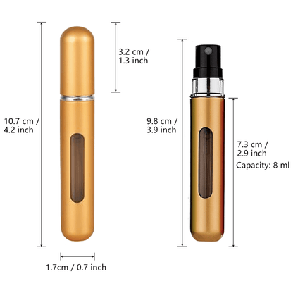 8ml Mini Perfume - Refillable Spray Bottle – Measurements