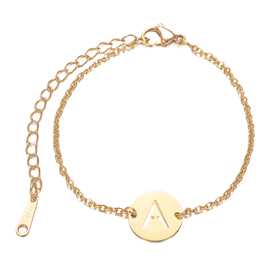 Alphabet Bracelet - Gold Plated - with letter A Pendent