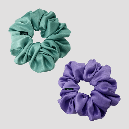 2 Satin Silk Handmade Scrunchies - Gift Set
