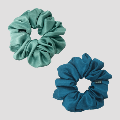 2 Satin Silk Handmade Scrunchies - Gift Set