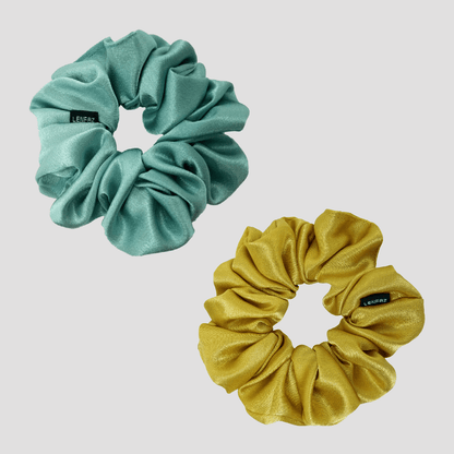 2 Satin Silk Handmade Scrunchies - Gift Set