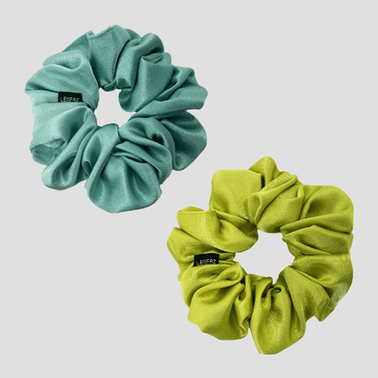 2 Satin Silk Handmade Scrunchies - Gift Set