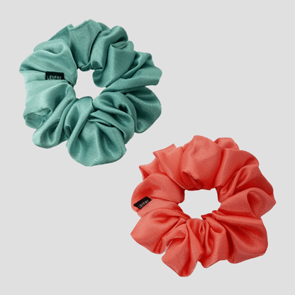 2 Satin Silk Handmade Scrunchies - Gift Set