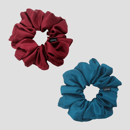 2 Satin Silk Handmade Scrunchies - Gift Set