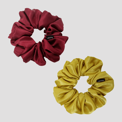 2 Satin Silk Handmade Scrunchies - Gift Set
