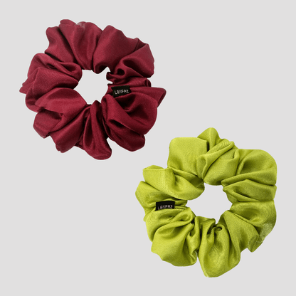 2 Satin Silk Handmade Scrunchies - Gift Set