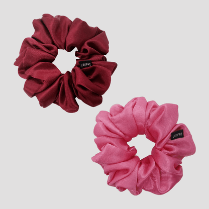 2 Satin Silk Handmade Scrunchies - Gift Set