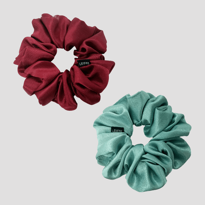 2 Satin Silk Handmade Scrunchies - Gift Set