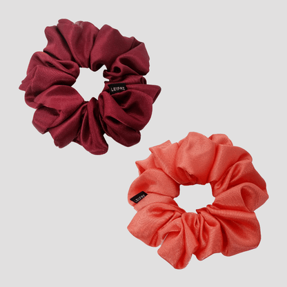 2 Satin Silk Handmade Scrunchies - Gift Set