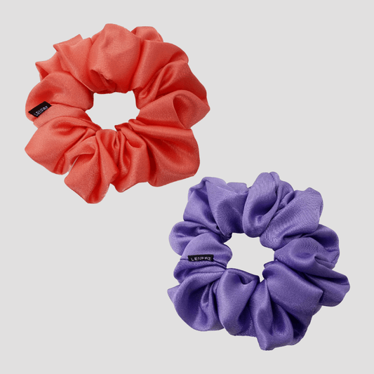 2 Satin Silk Handmade Scrunchies - Gift Set