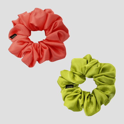 2 Satin Silk Handmade Scrunchies - Gift Set