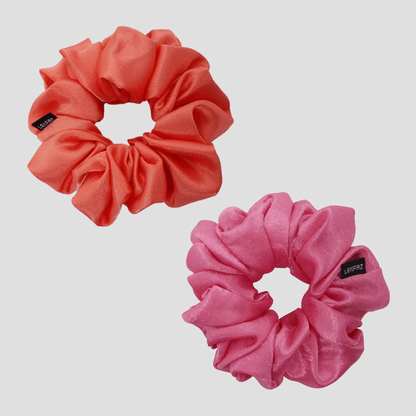 2 Satin Silk Handmade Scrunchies - Gift Set