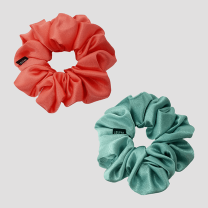 2 Satin Silk Handmade Scrunchies - Gift Set