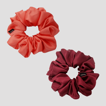 2 Satin Silk Handmade Scrunchies - Gift Set