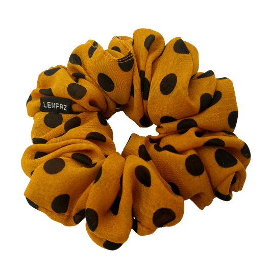 Polka Dot Scrunchie - Handmade – Fall Marigold Color